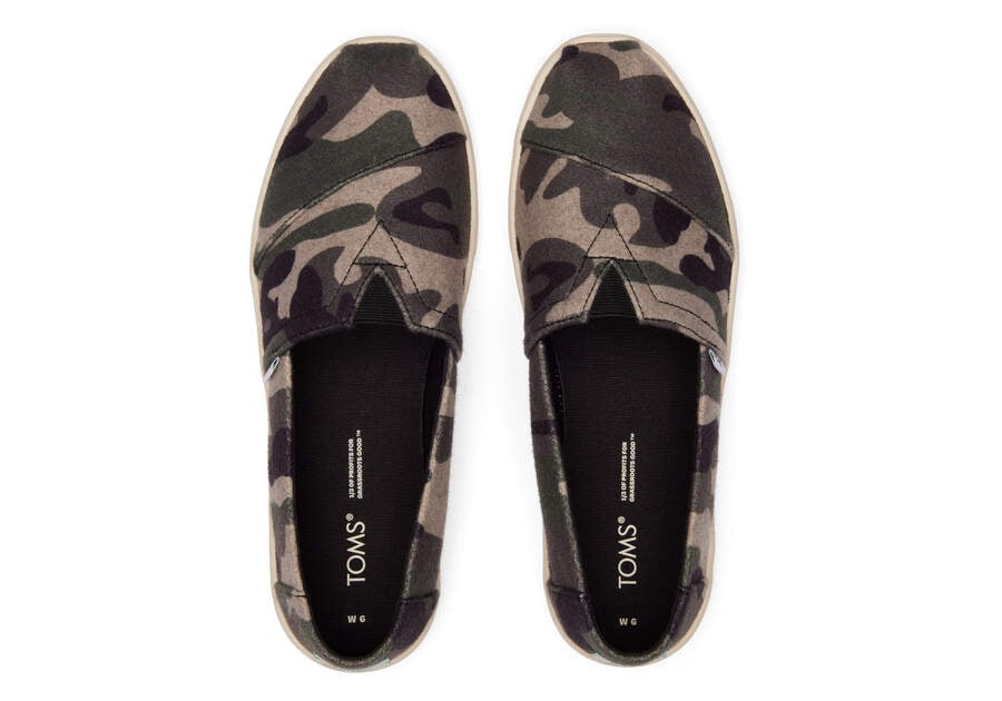 Camo Felt Women's Toms Alpargata Cupsole Slip On Sneakers Ireland | IE829-989