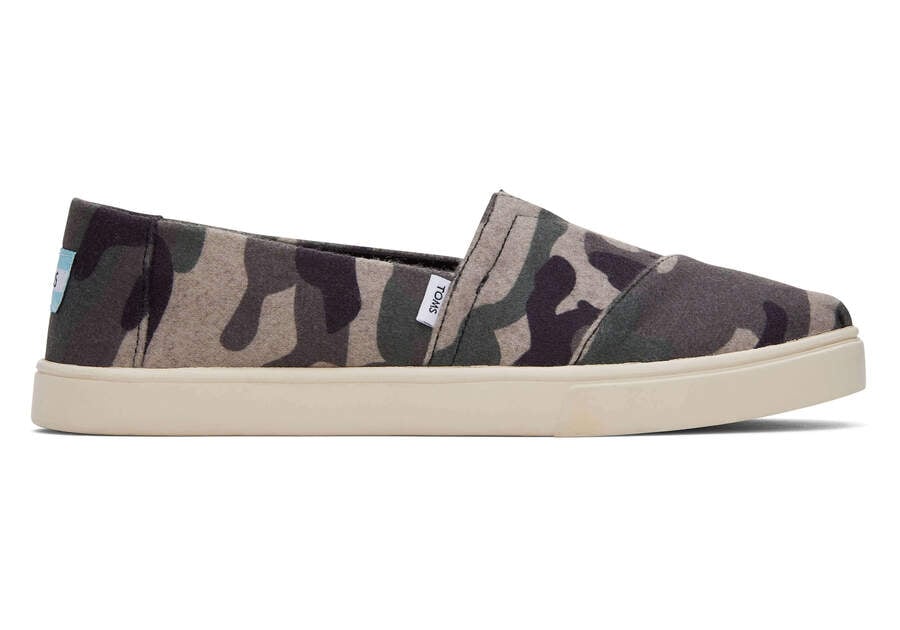 Camo Felt Women\'s Toms Alpargata Cupsole Slip On Sneakers Ireland | IE829-989