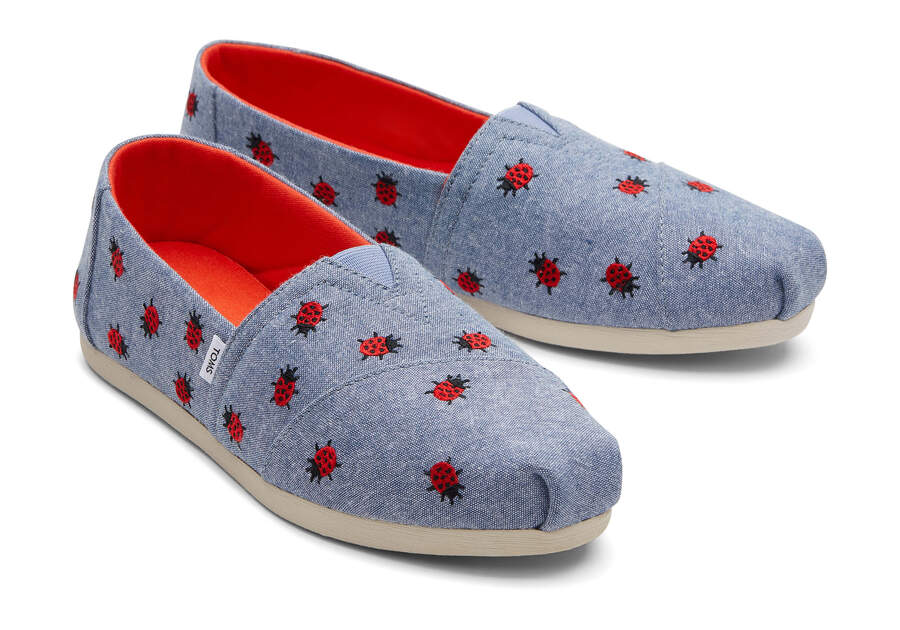 Chambray Women's Toms Alpargata Ladybugs Alpargatas Ireland | IE354-408