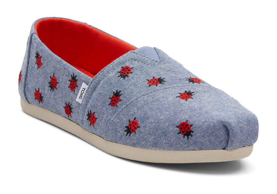 Chambray Women's Toms Alpargata Ladybugs Alpargatas Ireland | IE354-408