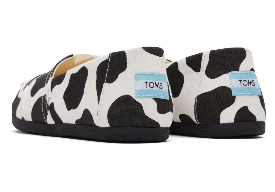 Cow Print Black Women's Toms Alpargata Cow Alpargatas Ireland | IE813-016