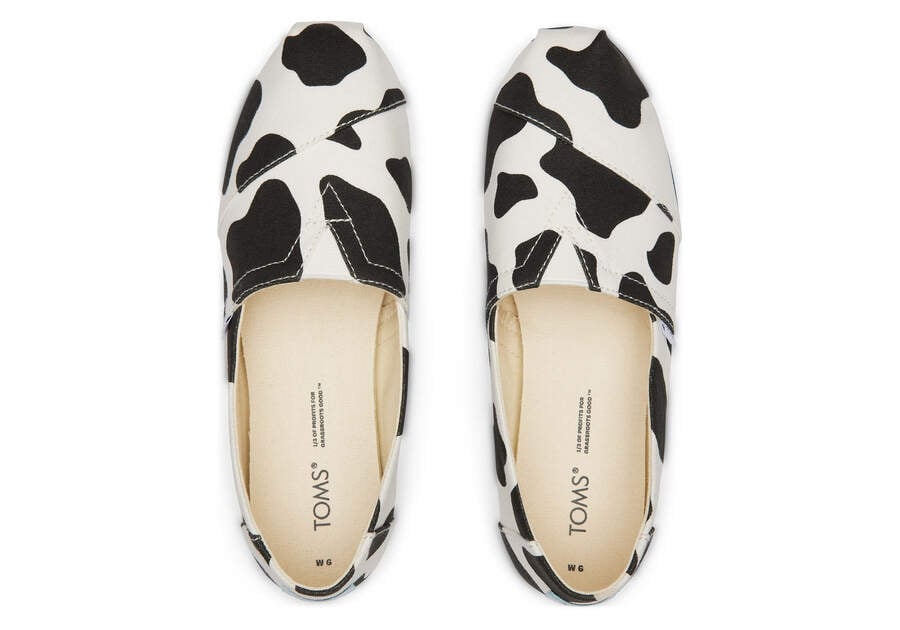 Cow Print Black Women's Toms Alpargata Cow Alpargatas Ireland | IE813-016