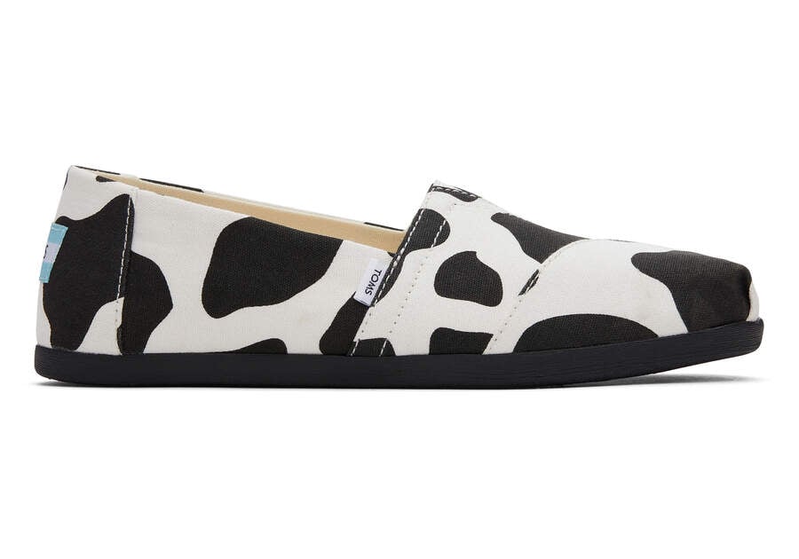 Cow Print Black Women\'s Toms Alpargata Cow Alpargatas Ireland | IE813-016