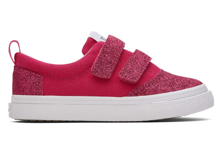 Dark Pink Kids' Toms Tiny Fenix Double Strap Iridescent Glimmer Sneakers Ireland | IE176-228