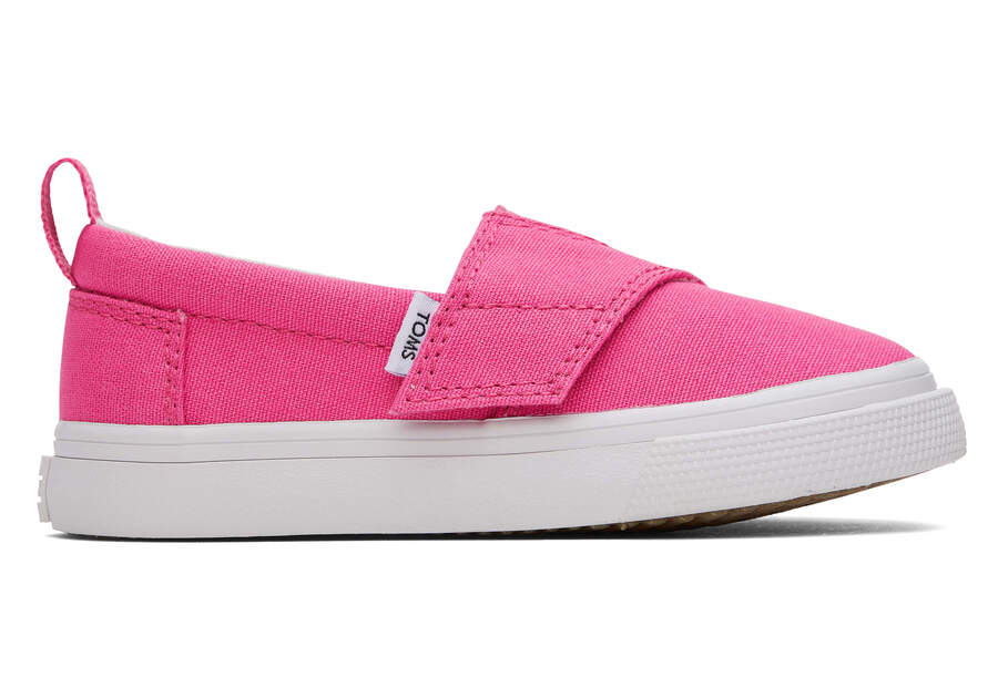 Dark Pink Kids' Toms Tiny Fenix Slip-On Canvas Sneakers Ireland | IE940-245