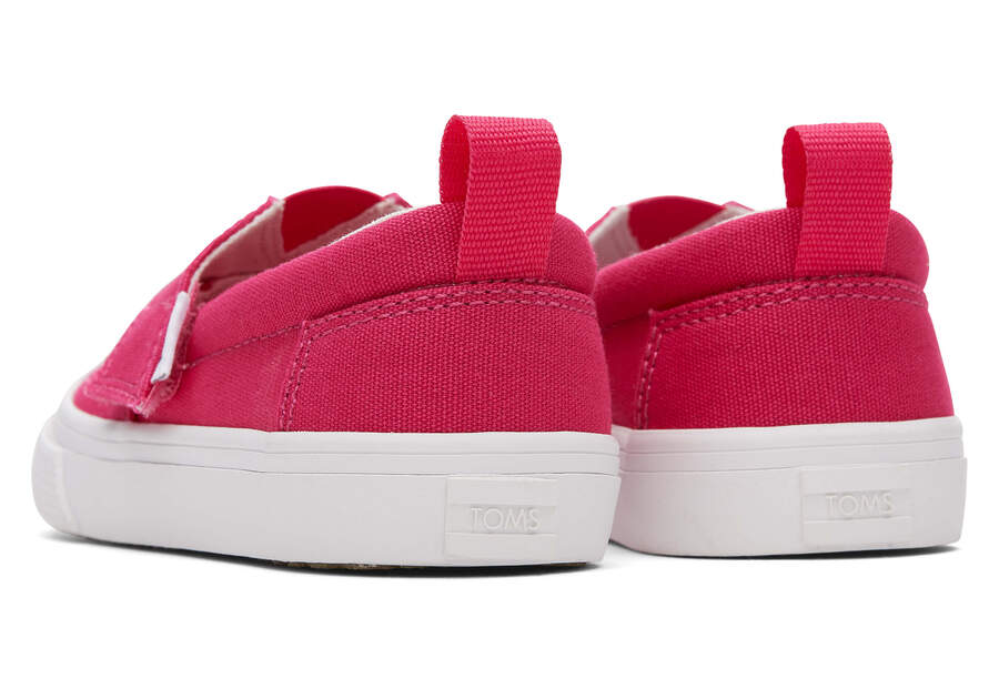 Dark Pink Kids' Toms Tiny Fenix Slip-On Canvas Sneakers Ireland | IE940-245