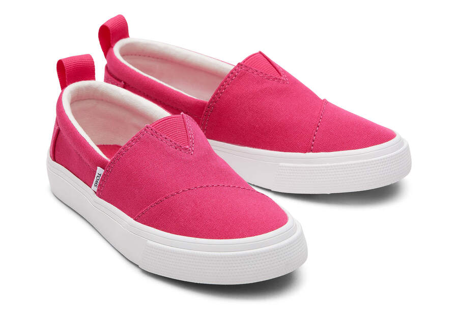 Dark Pink Kids' Toms Youth Fenix Slip-On Canvas Sneakers Ireland | IE420-029