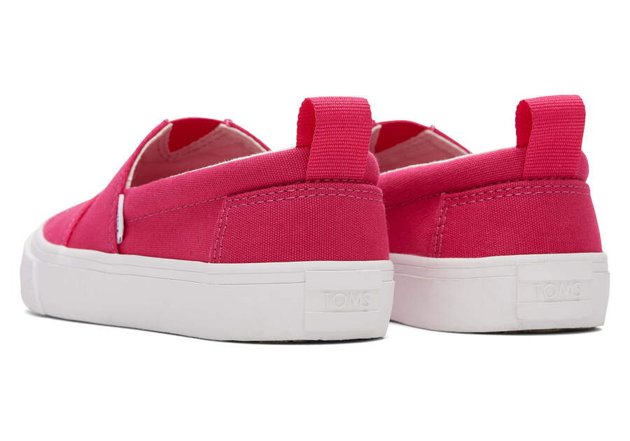 Dark Pink Kids' Toms Youth Fenix Slip-On Canvas Sneakers Ireland | IE420-029