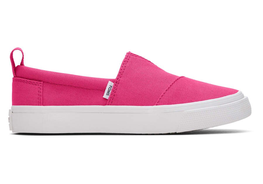 Dark Pink Kids\' Toms Youth Fenix Slip-On Canvas Sneakers Ireland | IE420-029