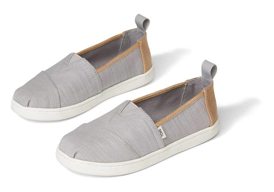 Drizzle Grey Kids' Toms Youth Alpargata Woven Alpargatas Ireland | IE153-041