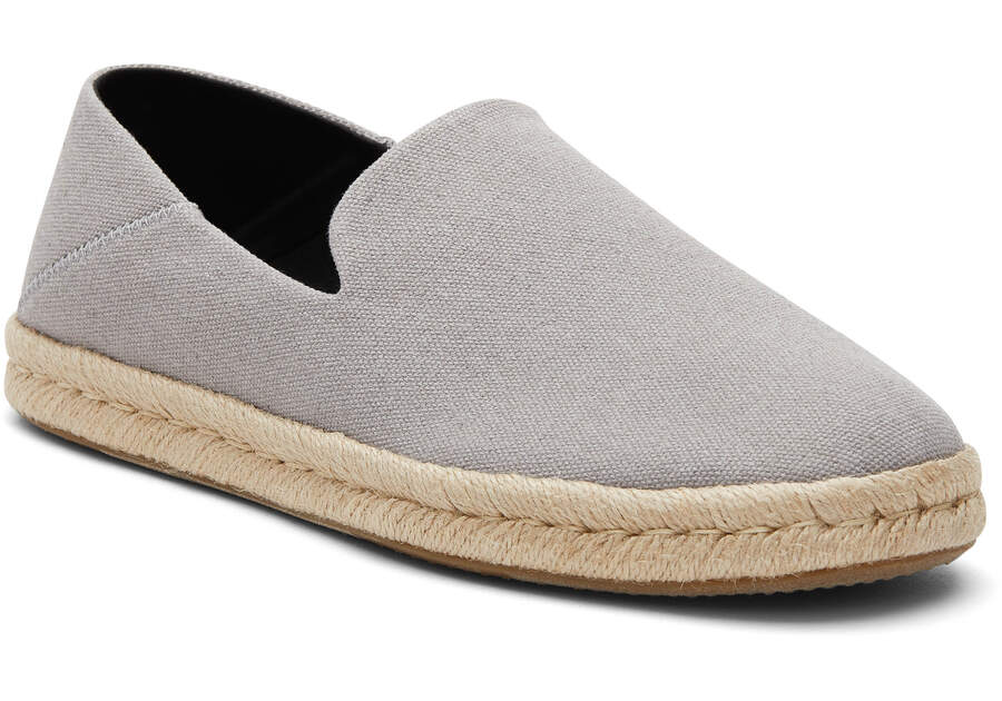 Drizzle Grey Men's Toms Santiago Recycled Cotton Canvas Alpargatas Ireland | IE791-168