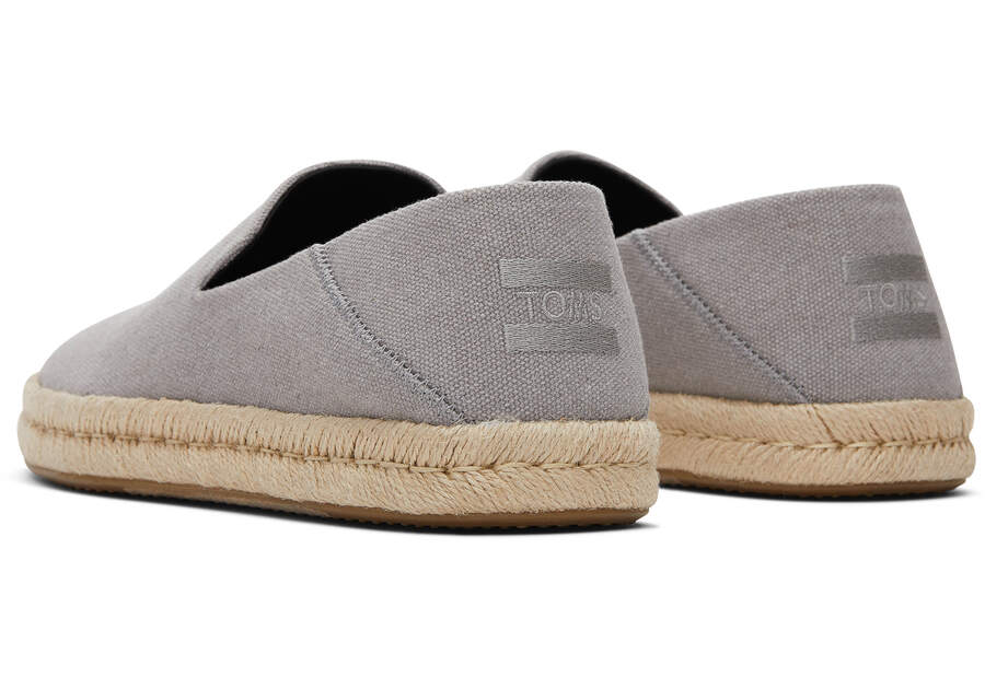 Drizzle Grey Men's Toms Santiago Recycled Cotton Canvas Alpargatas Ireland | IE791-168