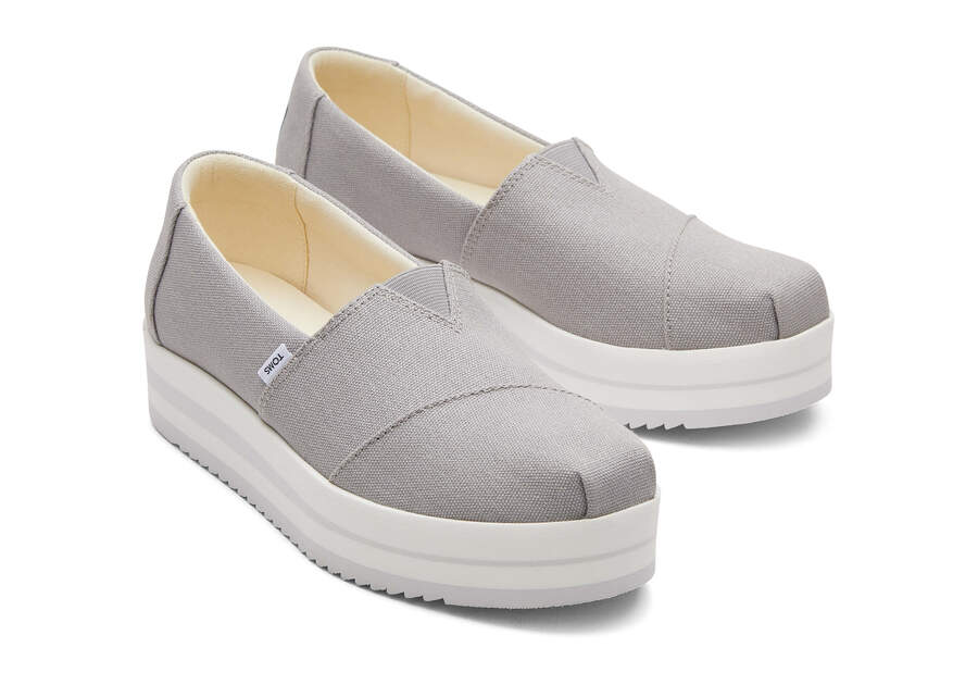 Drizzle Grey Women's Toms Alpargata Midform Espadrille Platform Shoes Ireland | IE743-783