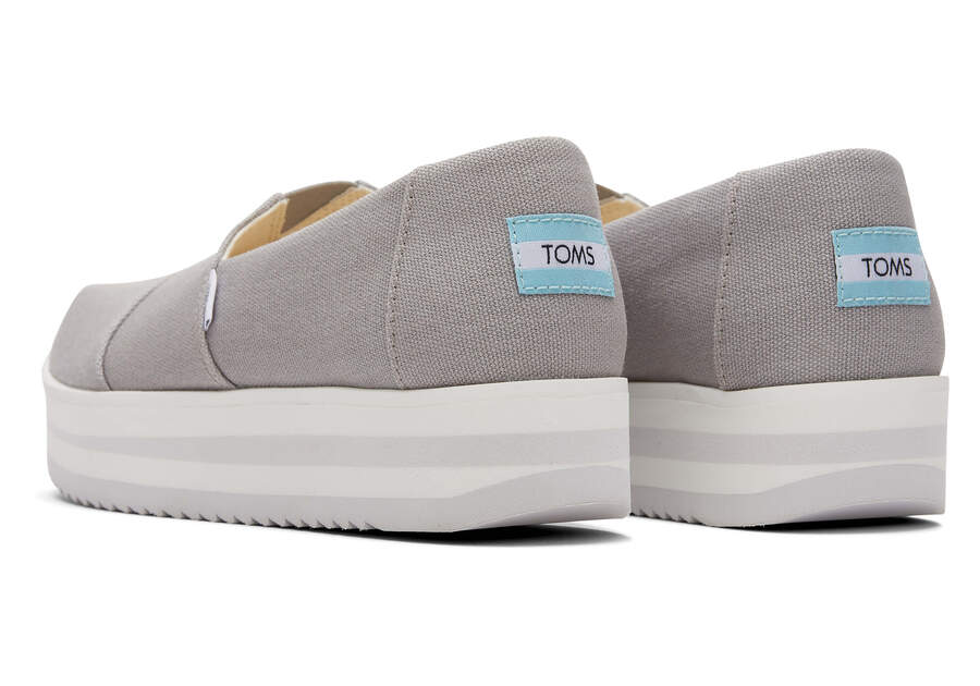 Drizzle Grey Women's Toms Alpargata Midform Espadrille Platform Shoes Ireland | IE743-783