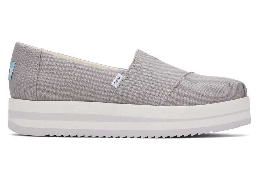 Drizzle Grey Women\'s Toms Alpargata Midform Espadrille Platform Shoes Ireland | IE743-783