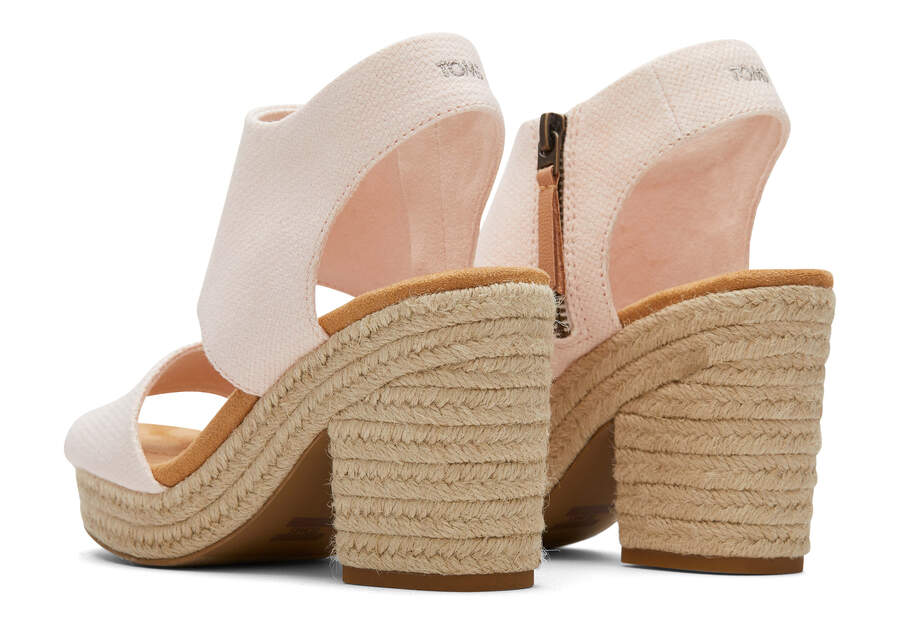 Dusty Peach Basket Weave Women's Toms Majorca Rope Platform Sandal Sandals Ireland | IE766-856