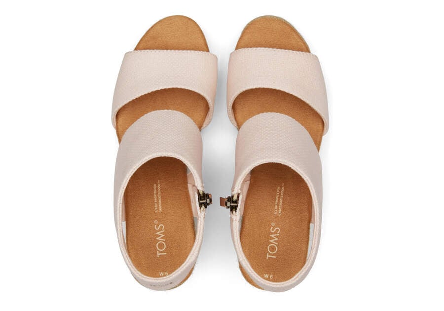 Dusty Peach Basket Weave Women's Toms Majorca Rope Platform Sandal Sandals Ireland | IE766-856