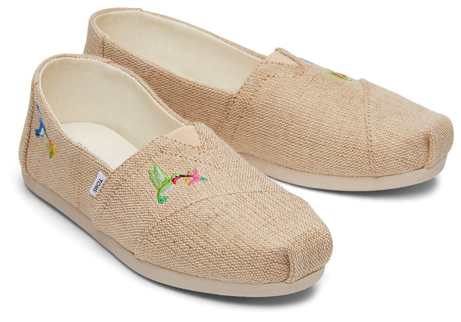 Embroidered Hummingbirds Women's Toms Alpargata Hummingbirds Alpargatas Ireland | IE073-368