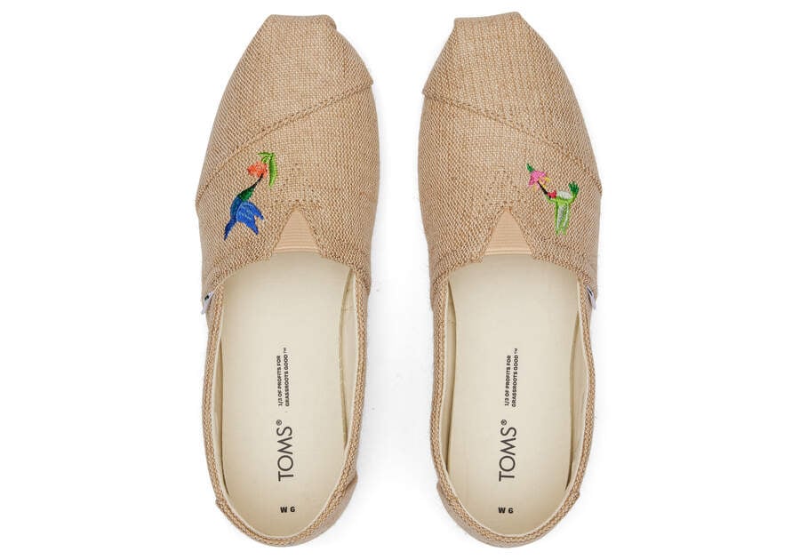 Embroidered Hummingbirds Women's Toms Alpargata Hummingbirds Alpargatas Ireland | IE073-368