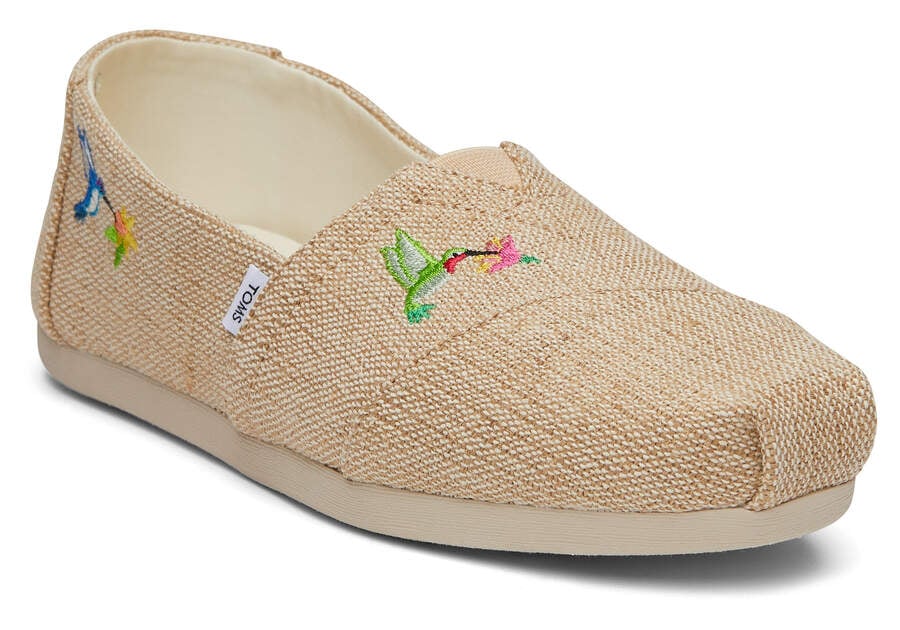 Embroidered Hummingbirds Women's Toms Alpargata Hummingbirds Alpargatas Ireland | IE073-368