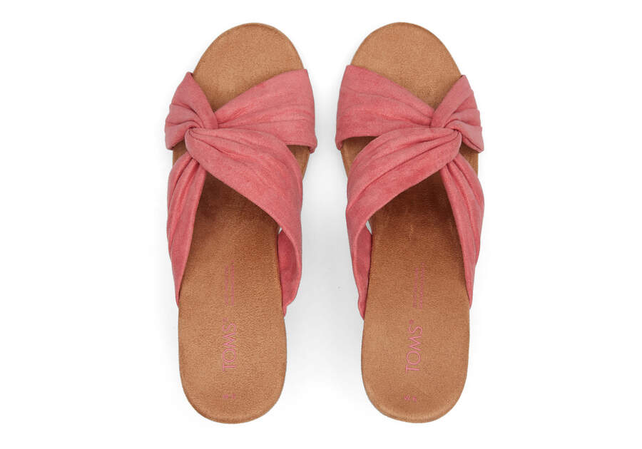 Faded Rose Microfiber Women's Toms Serena Wedge Sandal Sandals Ireland | IE111-773