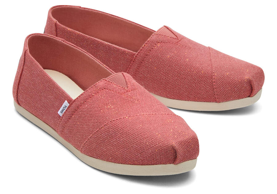 Faded Rose Women's Toms Alpargata Metallic Linen Alpargatas Ireland | IE150-079