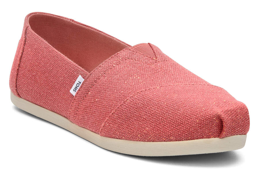 Faded Rose Women's Toms Alpargata Metallic Linen Alpargatas Ireland | IE150-079