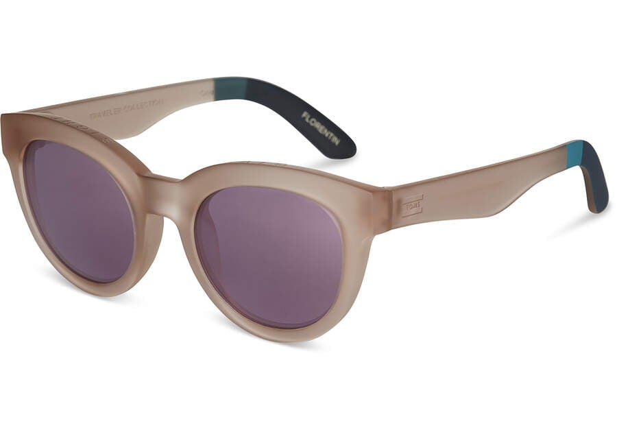 Florentin Matte Smoke Lilac-violet Mirror Women's Toms Florentin Sunglasses Ireland | IE537-033