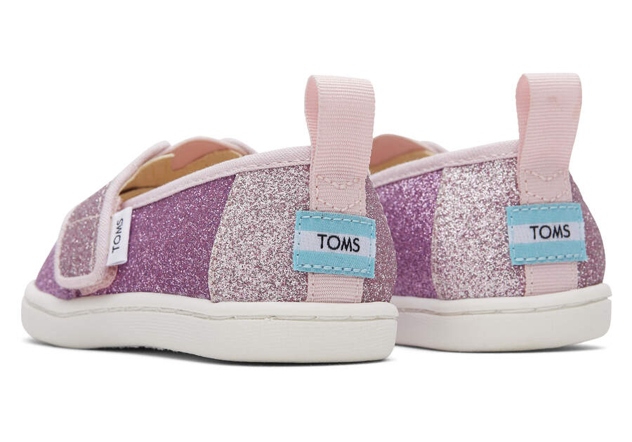 Glimmer Lilac Kids' Toms Tiny Alpargata Colorblock Iridescent Glimmer Alpargatas Ireland | IE764-179