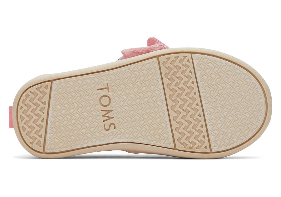 Glimmer Pink Bow Kids' Toms Tiny Alpargata Twill Glimmer Bow Alpargatas Ireland | IE602-259