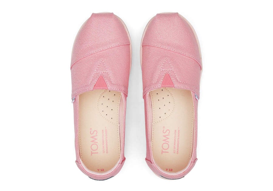 Glimmer Pink Kids' Toms Youth Alp Platform Twill Glimmer Alpargatas Ireland | IE120-817