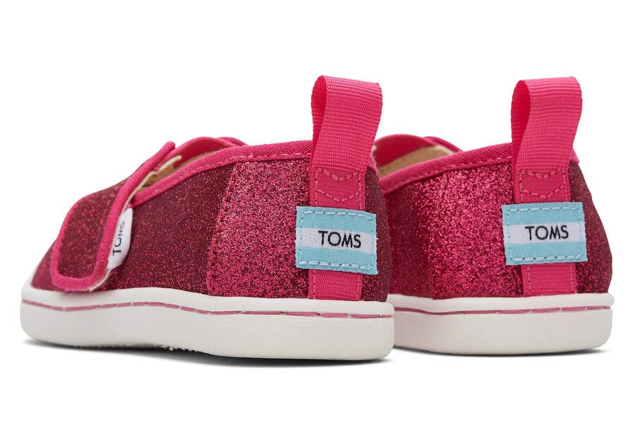 Glitter Dark Pink Kids' Toms Tiny Alpargata Glitter Alpargatas Ireland | IE128-187