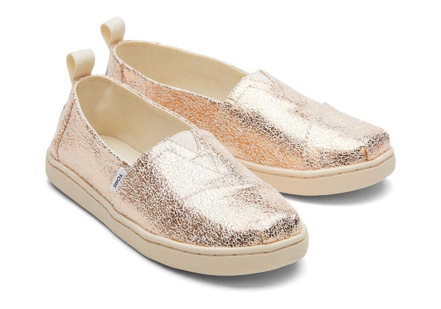 Gold Foil Kids' Toms Youth Alpargata Foil Alpargatas Ireland | IE723-687