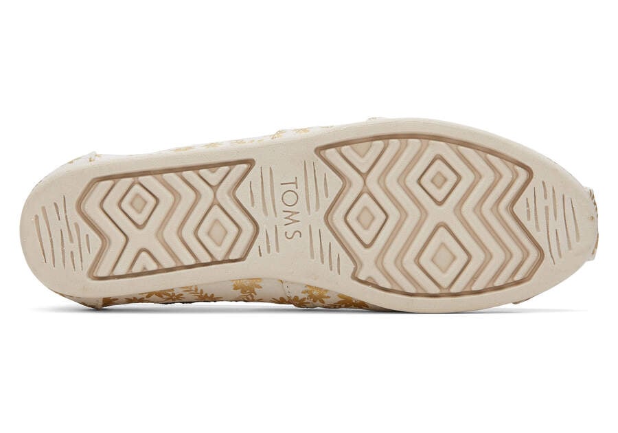 Gold Foil Women's Toms Alpargata Floral Blooms Alpargatas Ireland | IE400-351