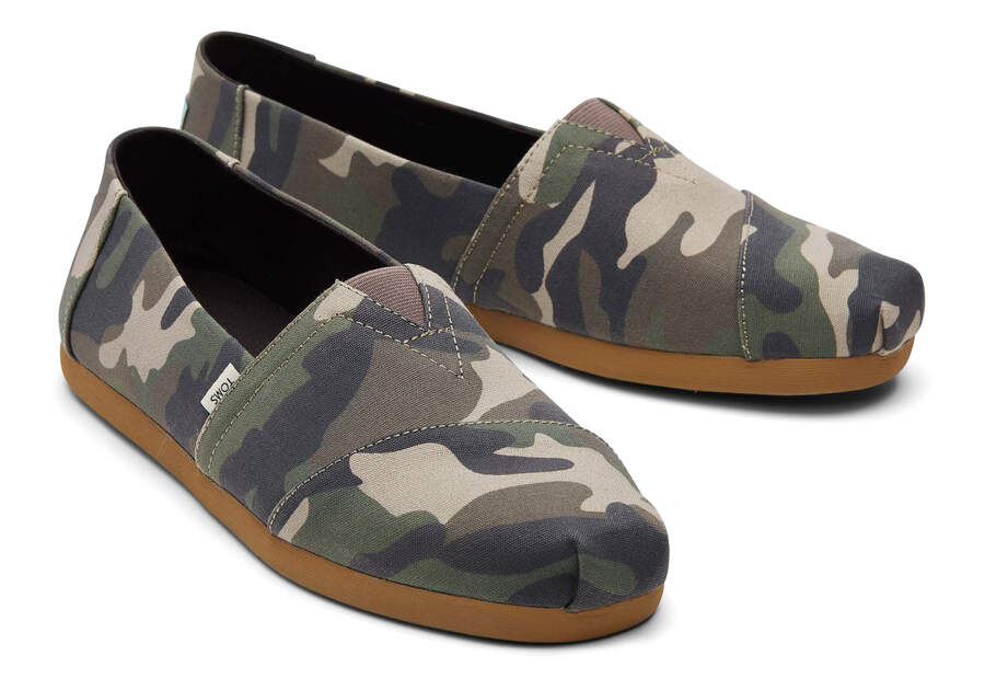 Green Men's Toms Alpargata Woodland Camo Alpargatas Ireland | IE393-847