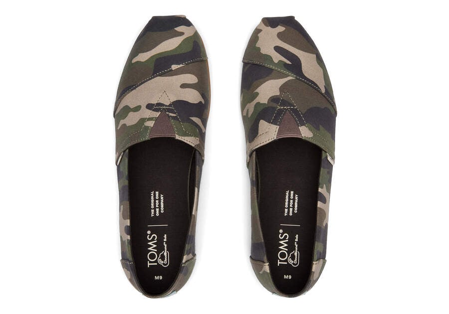 Green Men's Toms Alpargata Woodland Camo Alpargatas Ireland | IE393-847