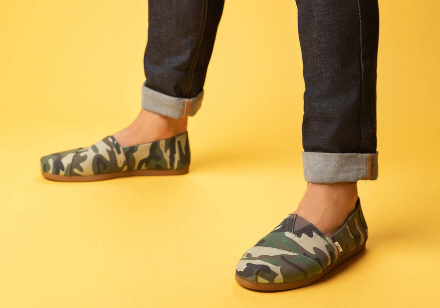 Green Men's Toms Alpargata Woodland Camo Alpargatas Ireland | IE393-847