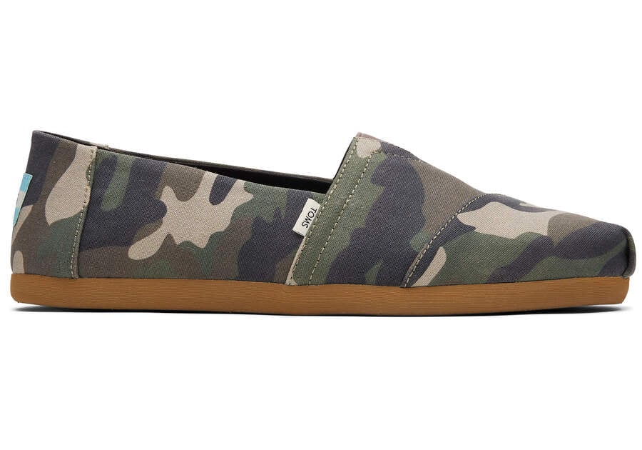 Green Men\'s Toms Alpargata Woodland Camo Alpargatas Ireland | IE393-847