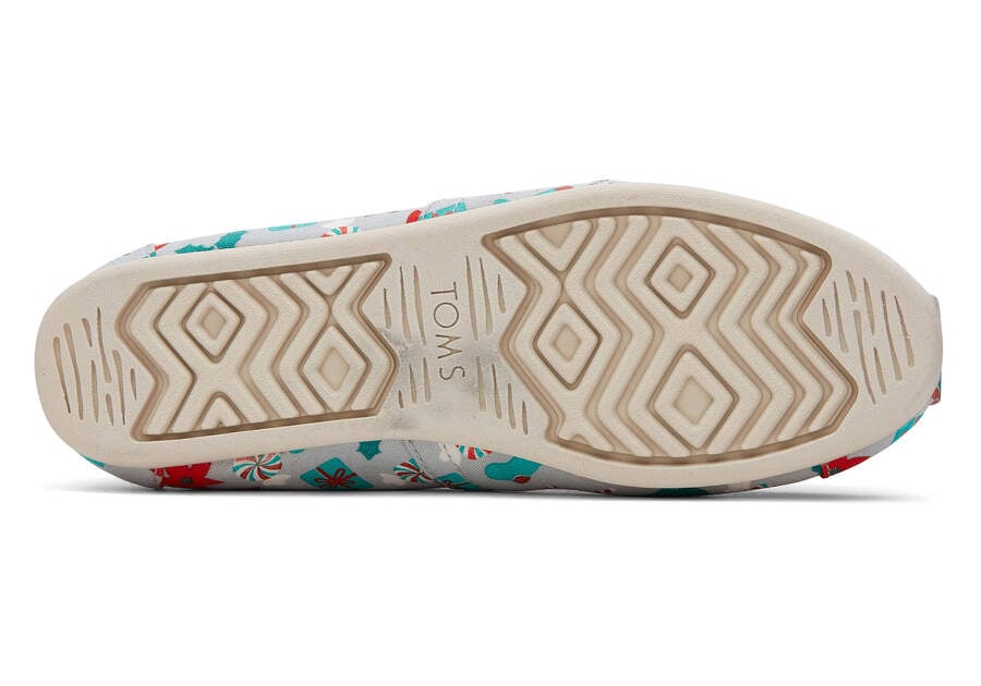 Grey Foil Women's Toms Alpargata Deck the Halls Alpargatas Ireland | IE613-978