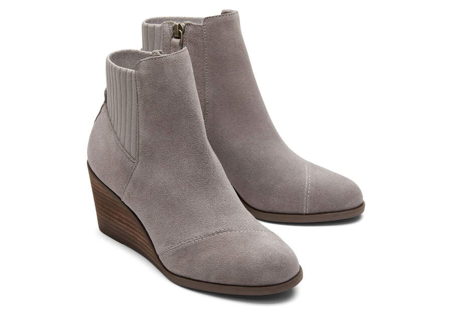 Grey Suede Women's Toms Sadie Boot Boots Ireland | IE895-748