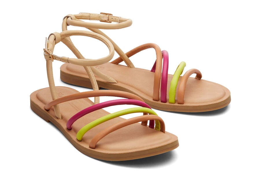 Honey Beige Multi Leather Women's Toms Willa Sandal Sandals Ireland | IE769-305