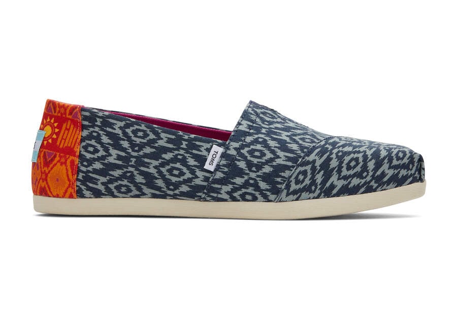 Ikat Navy Women\'s Toms Alpargata Ikat Diamonds Alpargatas Ireland | IE572-734