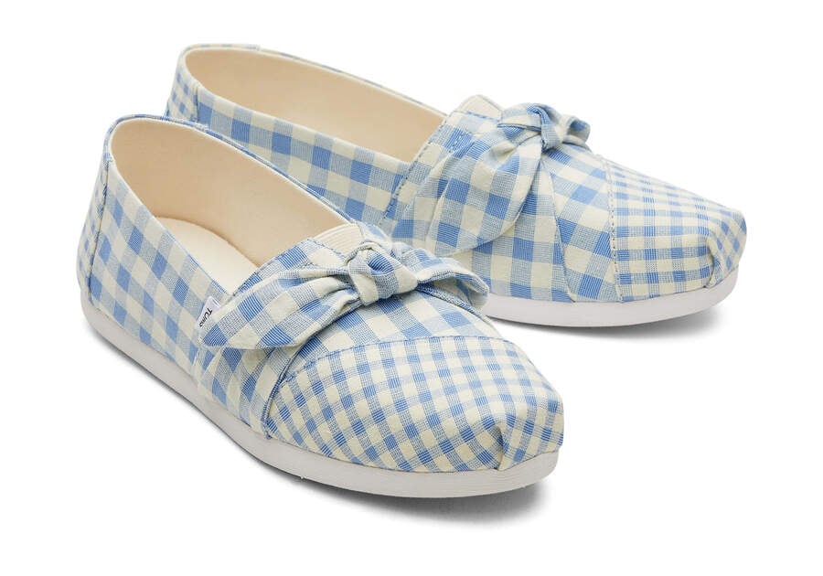 Island Blue Gingham Women's Toms Alpargata Gingham Alpargatas Ireland | IE322-252