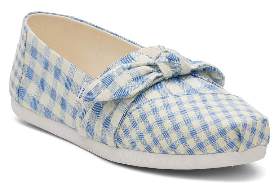 Island Blue Gingham Women's Toms Alpargata Gingham Alpargatas Ireland | IE322-252