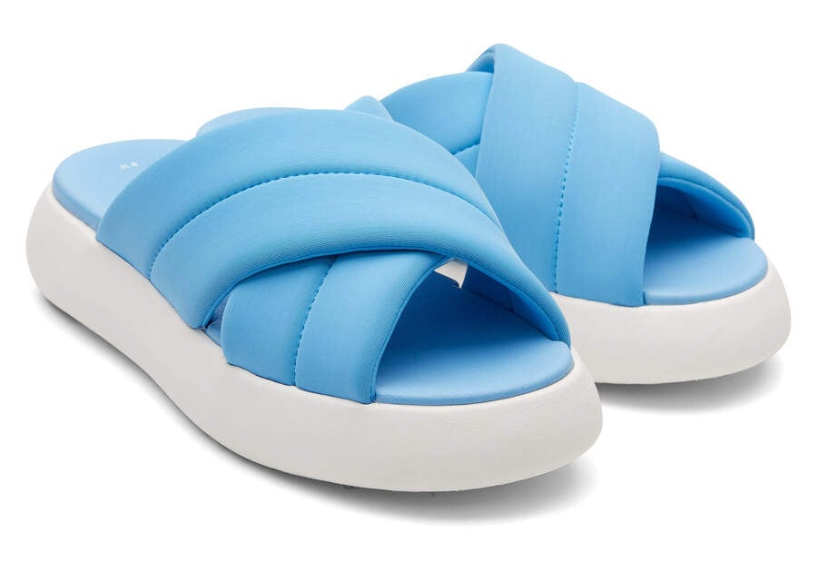 Island Blue Repreve Jersey Women's Toms Mallow Crossover Sandals Ireland | IE030-944