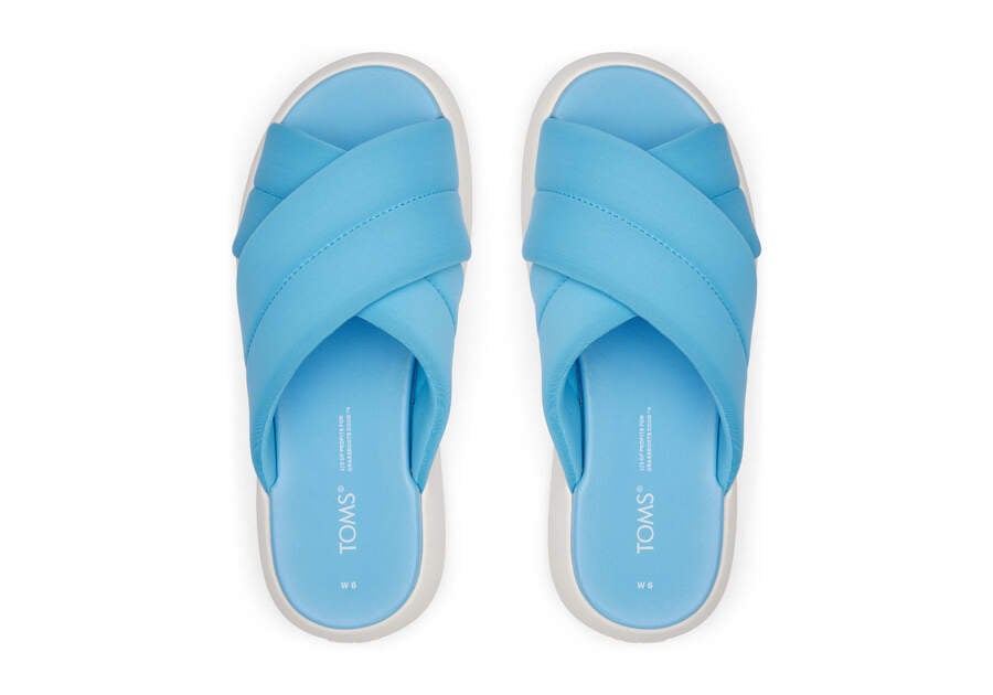 Island Blue Repreve Jersey Women's Toms Mallow Crossover Sandals Ireland | IE030-944