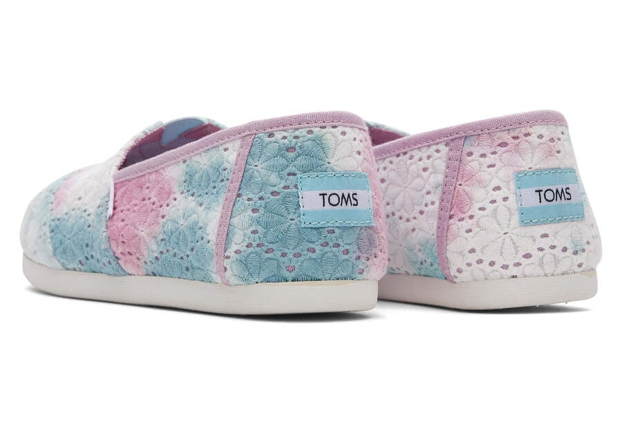 Lilac Mauve Tie Dye Floral Eyelets Women's Toms Alpargata Floral Eyelets Alpargatas Ireland | IE231-760