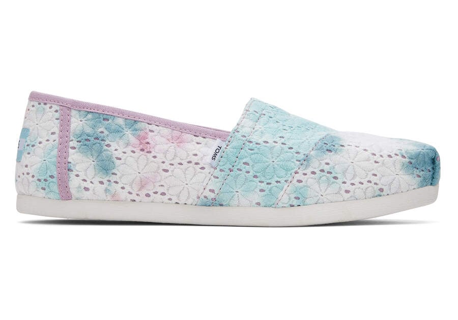 Lilac Mauve Tie Dye Floral Eyelets Women\'s Toms Alpargata Floral Eyelets Alpargatas Ireland | IE231-760