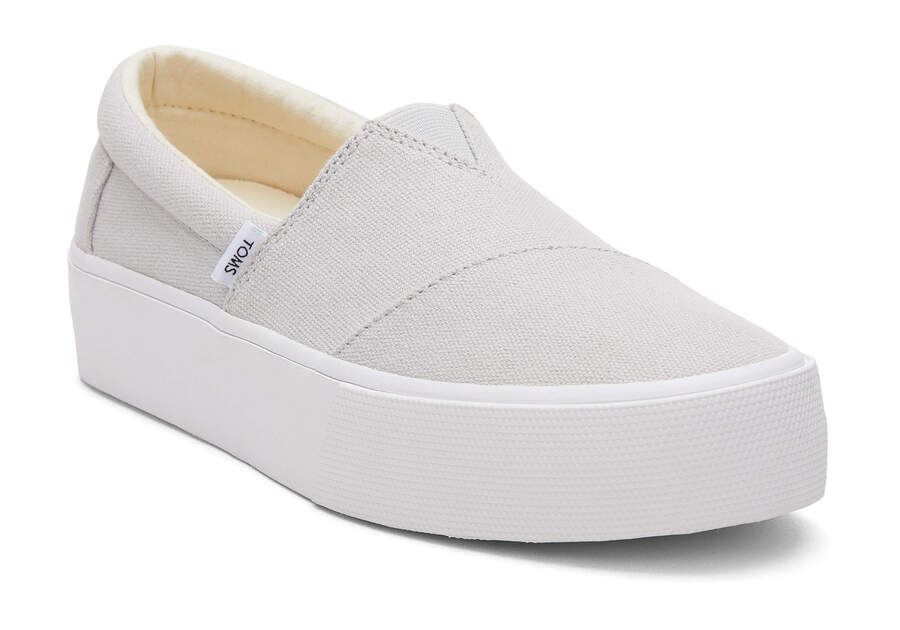 Lunar Grey Women's Toms Fenix Platform Slip On Ireland | IE395-464