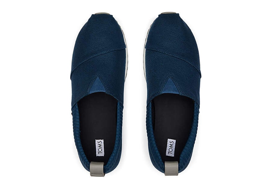 Majolica Blue Men's Toms Resident Heritage Canvas Sneakers Ireland | IE441-435